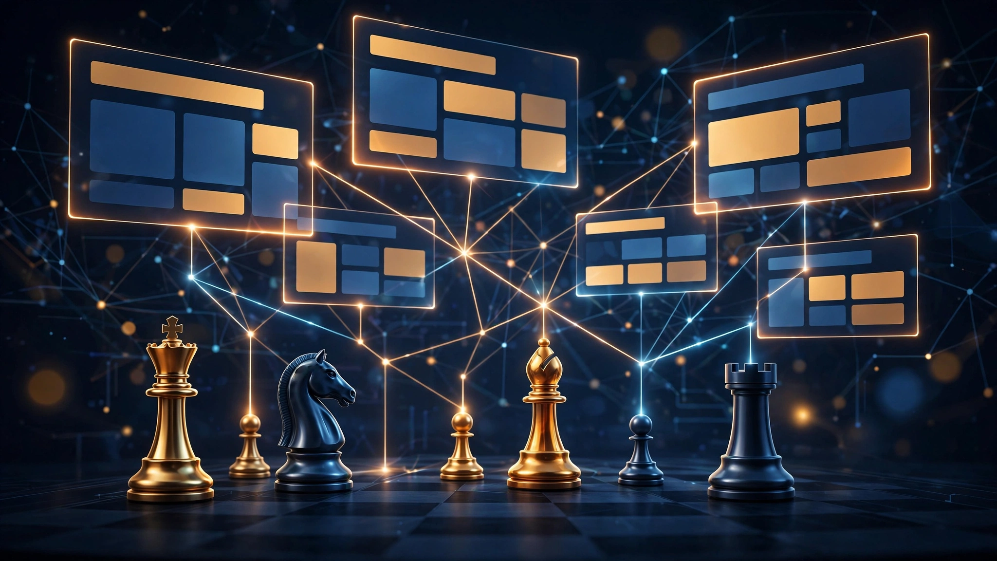 Chess pieces symbolizing competitor backlink strategy analysis