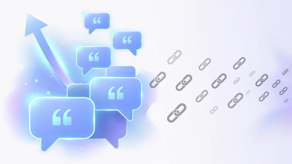 Brand mentions vs backlinks concept illustration