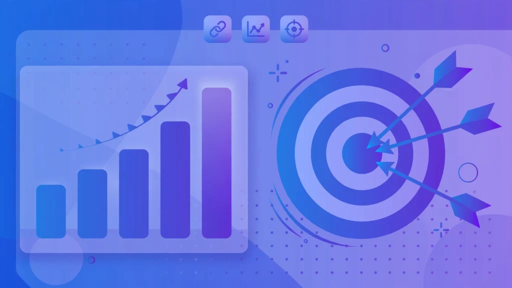 How many backlinks do I need to rank - dashboard with target and growth charts