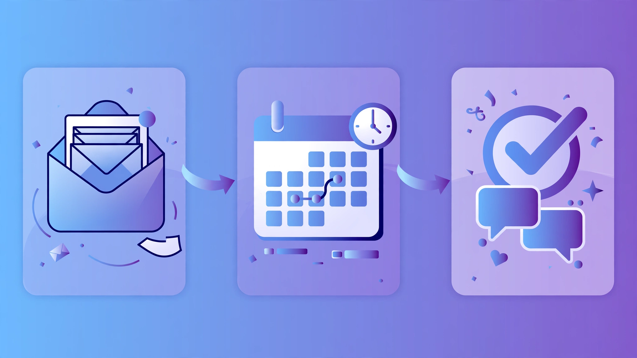 Outreach follow-up sequence: inbox with polite follow-up email thread, calendar timing, and earned replies