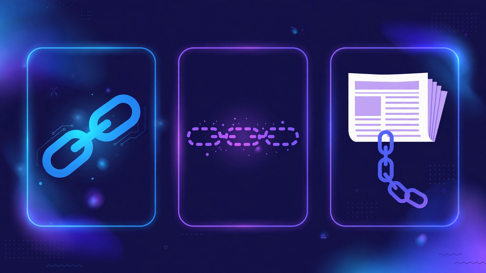 Different types of backlinks: dofollow, nofollow and editorial links illustrated