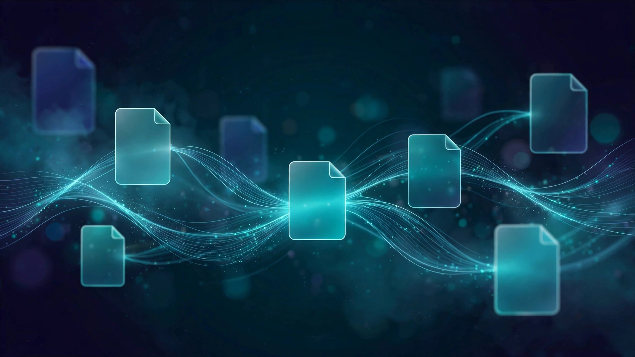 Abstract illustration of connected web pages representing niche edit backlinks between established pages