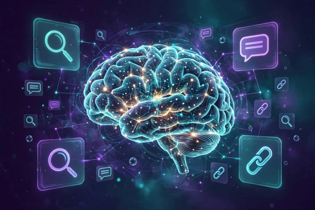 Generative Engine Optimization: AI neural network with search results and citations