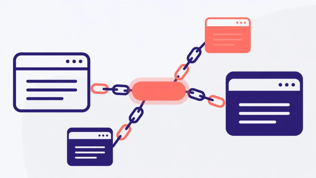 Anchor text in SEO concept illustration