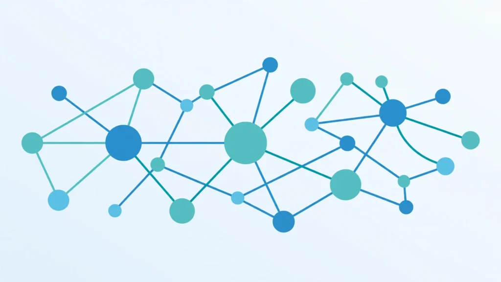 Link building in SEO concept illustration