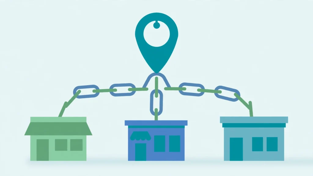 Local SEO link building concept illustration