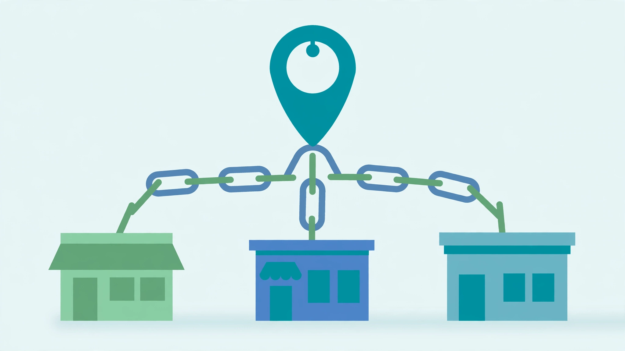 Local SEO link building concept illustration